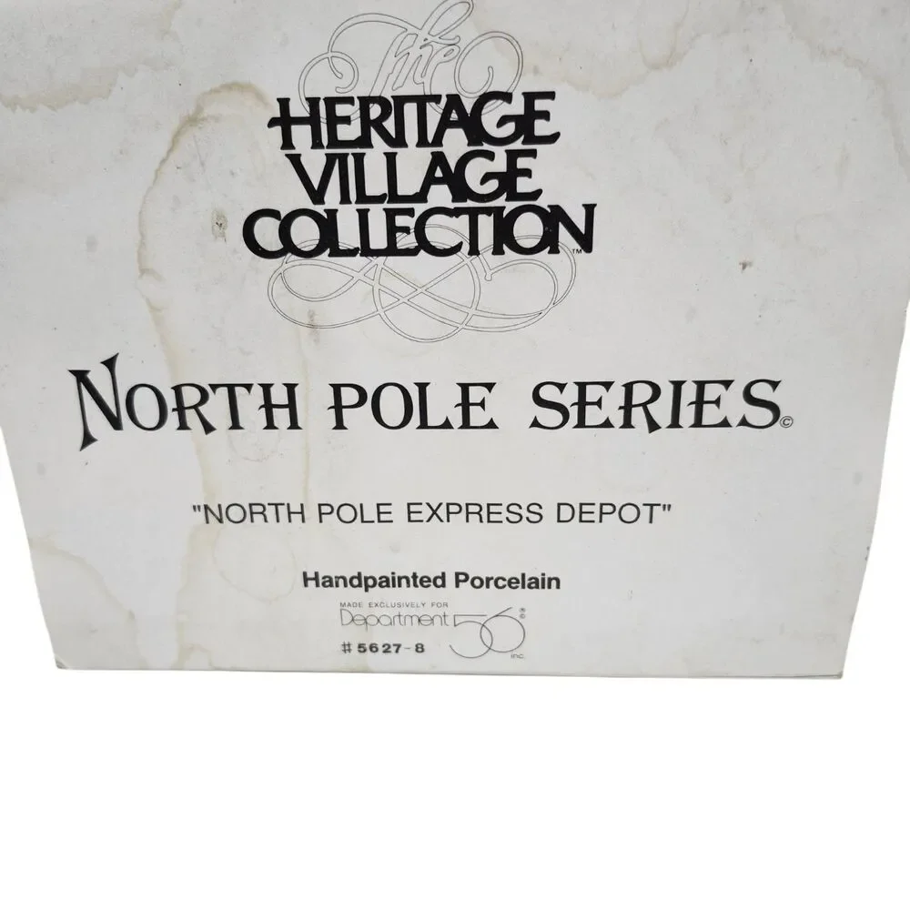 Dept 56 North Pole Series North Pole Express Depot Porcelain Hand Painted VTG 93